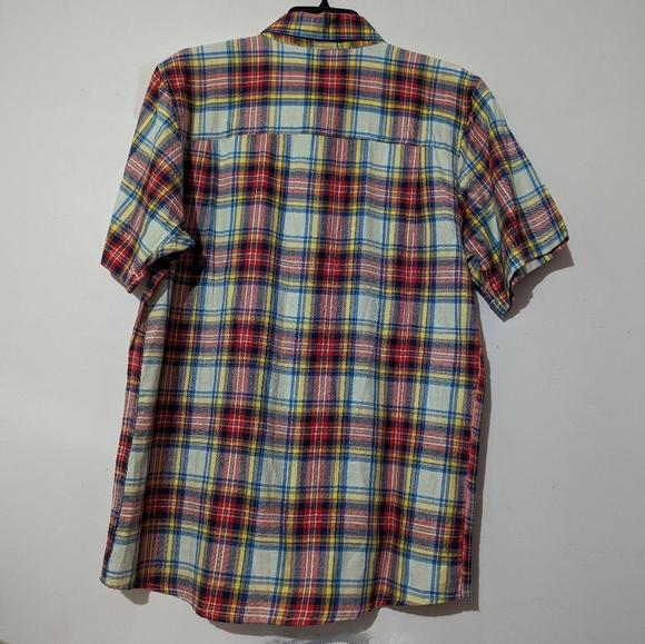 KAVU Scotty Bob Preppy Short Sleeve Shirt Summer Plaid Button Up Size M NWT - Picture 5 of 8